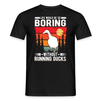 Running Gift Running Duck Bottle Duck - Men's T-Shirt - black - Front - AI Model Male 178 light (178cm)
