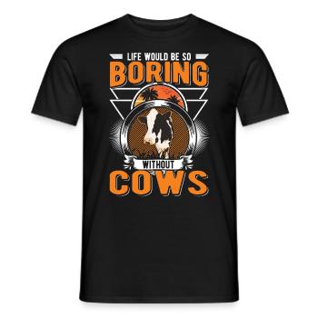Cow Gift Cattle Cows Cattle Breeder - Men's T-Shirt - black - Front - AI Model Male 178 light (178cm)