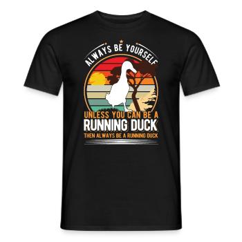 Indien Running Gift Runner Canard - T-shirt homme - noir - Devant - AI Model Male 178 light (178cm)
