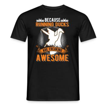 Indian Running Gift Runner Duck - Men's T-Shirt - black - Front - AI Model Male 178 light (178cm)
