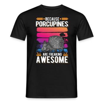 Porcupine Gift Porcupine - Men's T-Shirt - black - Front - AI Model Male 178 light (178cm)