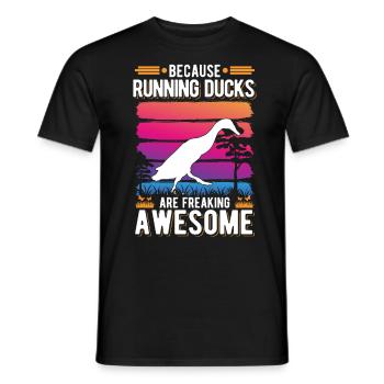 Indian Running Gift Runner Duck - Men's T-Shirt - black - Front - AI Model Male 178 light (178cm)