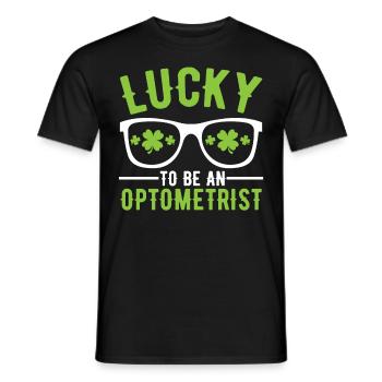 Lucky to be an Optometrist Augenoptiker Optiker - Männer T-Shirt - Schwarz - Vorne - AI Model Male 178 light (178cm)