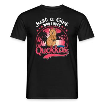 Quokka Girl Short-tailed Kangaroo - Men's T-Shirt - black - Front - AI Model Male 178 light (178cm)