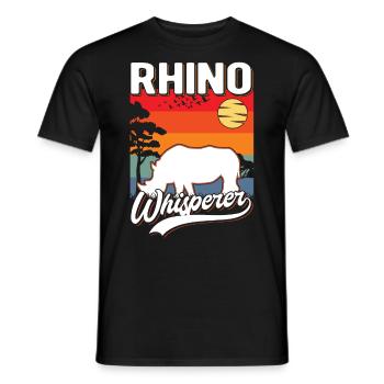 Nashorn Flüsterer Rhino Whisperer - Men's T-Shirt - black - Front - AI Model Male 178 light (178cm)