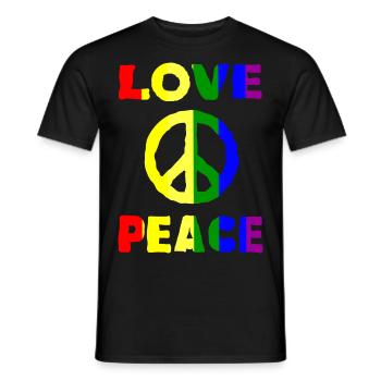 Foi Amour Espérance Paix Paix - T-shirt homme - noir - Devant - AI Model Male 178 light (178cm)