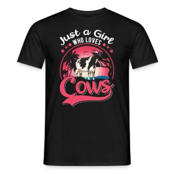 Cow Girls Cattle Cows Cattle Breeder - Men's T-Shirt - black - Front - AI Model Male 178 light (178cm)
