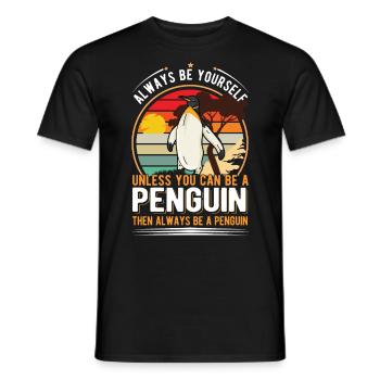 Pingouin Cadeau Pingouin - T-shirt homme - noir - Devant - AI Model Male 178 light (178cm)