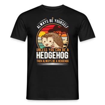 Hedgehog Gift Hedgehog - Men's T-Shirt - black - Front - AI Model Male 178 light (178cm)