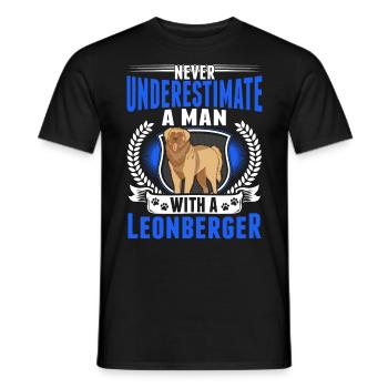 Leonberger Mann - Men's T-Shirt - black - Front - AI Model Male 178 light (178cm)
