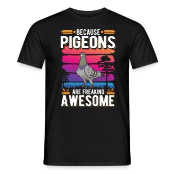 Because Pigeons are freaking awesome Taube - Men's T-Shirt - black - Front - AI Model Male 178 light (178cm)