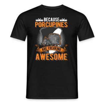 Porcupine Gift Porcupine - Men's T-Shirt - black - Front - AI Model Male 178 light (178cm)