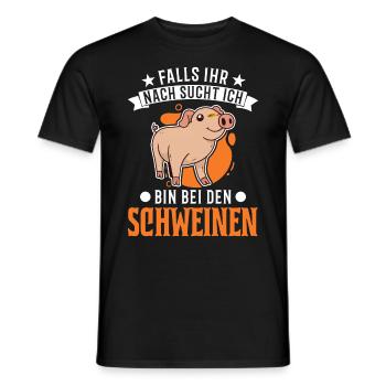 Falls ihr nach sucht ich Bin bei den Schweinen - Männer T-Shirt - Schwarz - Vorne - AI Model Male 178 light (178cm)