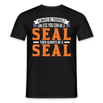 Robbe Geschenk Seal Seelöwe - Männer T-Shirt - Schwarz - Vorne - AI Model Male 178 light (178cm)