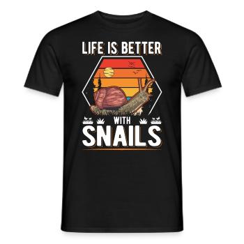 La vie est meilleure avec Snails Snail - T-shirt homme - noir - Devant - AI Model Male 178 light (178cm)