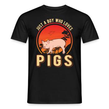 Pigs Young pig farmers - Men's T-Shirt - black - Front - AI Model Male 178 light (178cm)