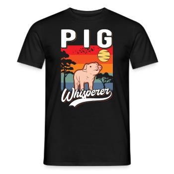 Schweineflüsterer Schweine Pig Whisperer - Men's T-Shirt - black - Front - AI Model Male 178 light (178cm)
