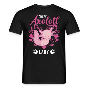 Crazy Axolotl lady Schwanzlurch Axolotl Mädchen - Männer T-Shirt - Schwarz - Vorne - AI Model Male 178 light (178cm)