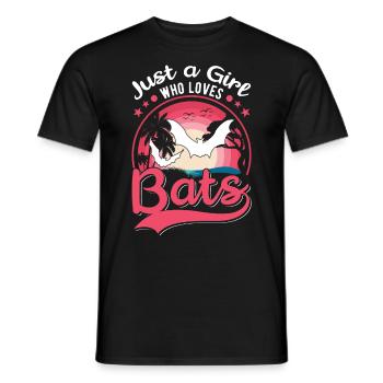 Juste une fille qui aime les chauves-souris Chauves-souris Chauves-souris - T-shirt homme - noir - Devant - AI Model Male 178 light (178cm)