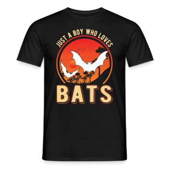 Just a Boy who loves Bats Bat - Men's T-Shirt - black - Front - AI Model Male 178 light (178cm)