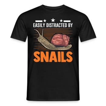 Easily distracted by Snails Snail - Men's T-Shirt - black - Front - AI Model Male 178 light (178cm)