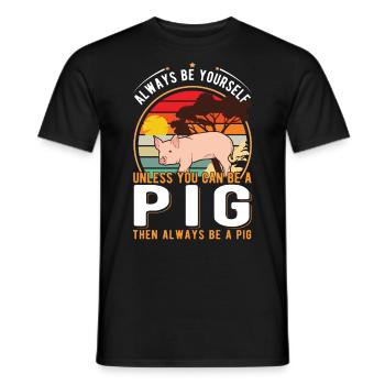 Pigs Gift Pig Farmer - Men's T-Shirt - black - Front - AI Model Male 178 light (178cm)