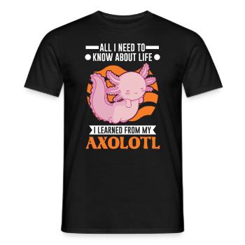 Axolotl Gift Tail Lurch - Men's T-Shirt - black - Front - AI Model Male 178 light (178cm)