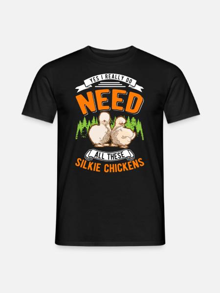 Seidenhuhn Geschenk Silkie Chicken - Männer T-Shirt - Schwarz
