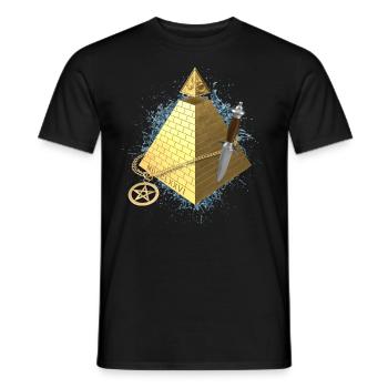 Illuminati d’or - T-shirt homme - noir - Devant - AI Model Male 178 light (178cm)