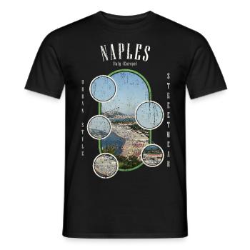 Naples Naples Italy City Skyline Holiday Love - Men's T-Shirt - black - Front - AI Model Male 178 light (178cm)