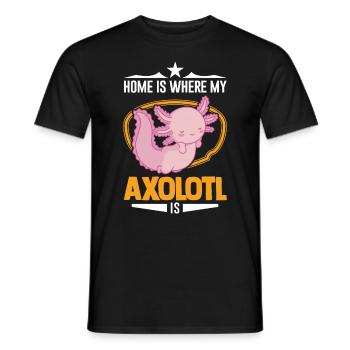 La maison est l’endroit où mon Axolotl est Schwanzlurch - T-shirt homme - noir - Devant - AI Model Male 178 light (178cm)