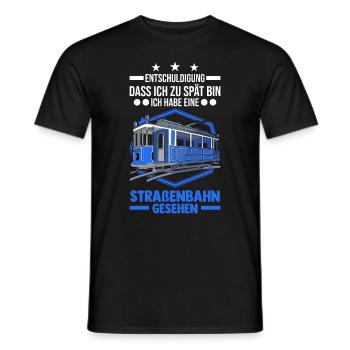 Straßenbahn Geschenk Straßenbahnfahrer Tram S-Bahn - Männer T-Shirt - Schwarz - Vorne - AI Model Male 178 light (178cm)