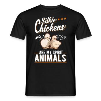 Silk Chicken Spirit Animal Silkie Chicken - T-shirt homme - noir - Devant - AI Model Male 178 light (178cm)