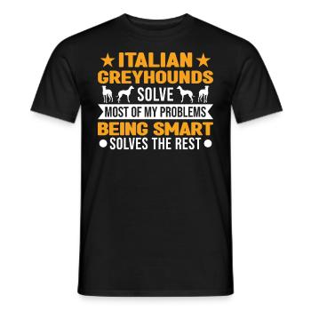 Italian greyhound Italian wind chime - Men's T-Shirt - black - Front - AI Model Male 178 light (178cm)