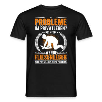 Fliesenleger Privatleben Mosaikleger Fliesen Legen - Männer T-Shirt - Schwarz - Vorne - AI Model Male 178 light (178cm)