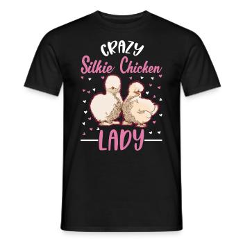Crazy Silkie Poulet dame Poulet de soie - T-shirt homme - noir - Devant - AI Model Male 178 light (178cm)