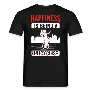 Le bonheur, c’est d’être un cadeau de monocycle monocycle - T-shirt homme - noir - Devant - AI Model Male 178 light (178cm)