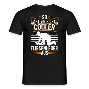 So sieht ein richtig cooler Fliesenleger aus - Männer T-Shirt - Schwarz - Vorne - AI Model Male 178 light (178cm)