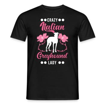 Italian Greyhound lady Italienischer Windhund - Men's T-Shirt - black - Front - AI Model Male 178 light (178cm)