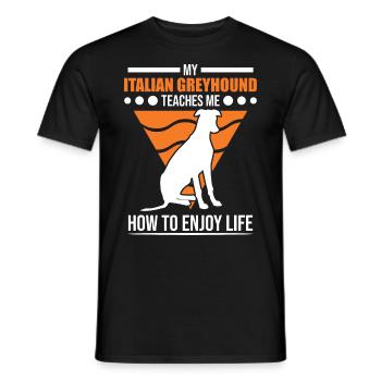 Italienischer Windhund Italienisches Windspiel - Männer T-Shirt - Schwarz - Vorne - AI Model Male 178 light (178cm)