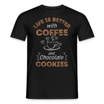 Coffee Biscuits Cookies Cafe - Men's T-Shirt - black - Front - AI Model Male 178 light (178cm)