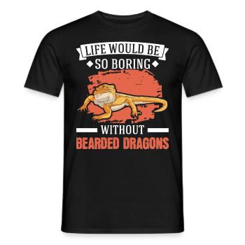 Bearded Dragon Pogona Gift - Men's T-Shirt - black - Front - AI Model Male 178 light (178cm)