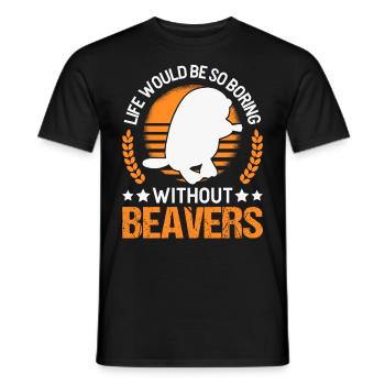 Beaver Gift Beaver Dam - Men's T-Shirt - black - Front - AI Model Male 178 light (178cm)
