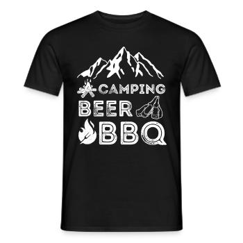 Amateurs de camping, de bière et de barbecue - T-shirt homme - noir - Devant - AI Model Male 178 light (178cm)