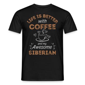 Café de chat sibérien - T-shirt homme - noir - Devant - AI Model Male 178 light (178cm)