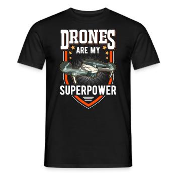 Drones are my superpower Drohne Drohnenpilot - Männer T-Shirt - Schwarz - Vorne - AI Model Male 178 light (178cm)