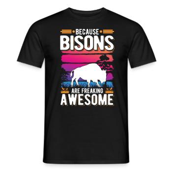 Buffalo Gift Bison Water Buffalo Buffalo - Men's T-Shirt - black - Front - AI Model Male 178 light (178cm)