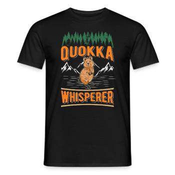 Quokka Whisperer Kangourou à queue courte - T-shirt homme - noir - Devant - AI Model Male 178 light (178cm)