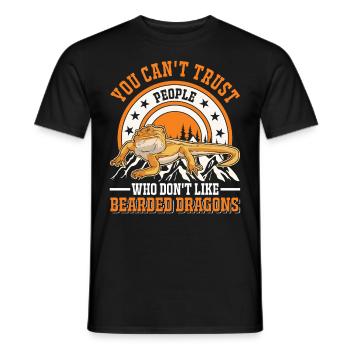 Bearded Dragon Pogona Gift - Men's T-Shirt - black - Front - AI Model Male 178 light (178cm)
