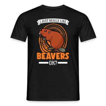 Cadeau Castor Beaver Dam Castor - T-shirt homme - noir - Devant - AI Model Male 178 light (178cm)